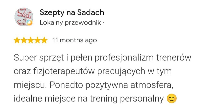 Opinia Google, 5 gwiazdek: Szepty na Sadach o sprzęcie i atmosferze
